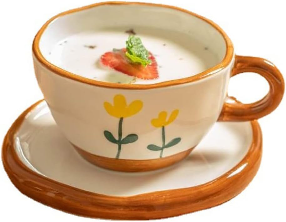 コーヒーカップ カップ 和洋 料理 素敵 シンプル 北欧風 250ml プレゼントに最適 花模様 大人デザイン ..