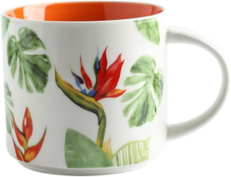 マグカップ ティー 450ml 北欧 美しいデザイン コーヒーカップ 食器 シンプル デザイン04 モダン 花柄 水彩 絵柄 おしゃれ インテリア キッチン 北欧雑貨 磁器 プレゼント ギフト 和食