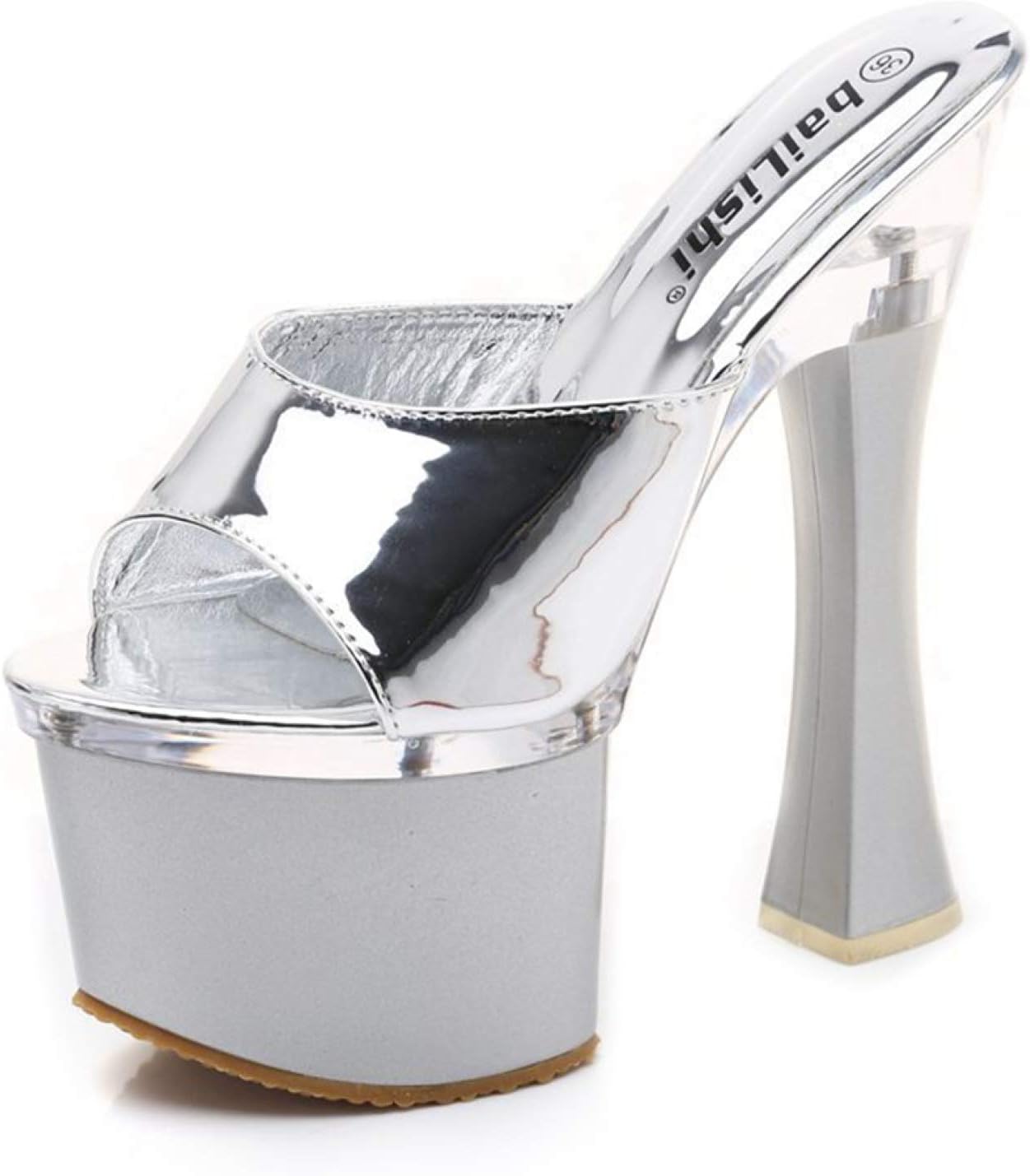 ストーム付き ハイヒール ミュール サンダル 黒 レディース 靴 美脚 大きいサイズ 小さいサイズ 18cmヒール パーティ 厚底 プラットフォーム 履きやすい 歩きやすい サボサンダル つっかけ 太