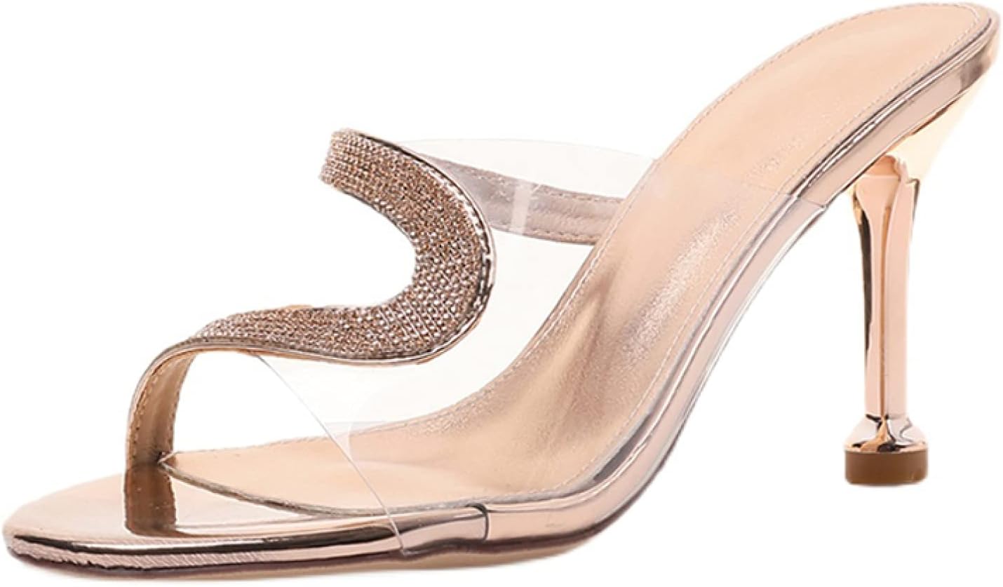 クリアミュール サンダル レディース ハイヒール キャバ ミュール 透明 歩きやすい 靴 キャバシューズ ミュールサンダル 痛くない 疲れない おしゃれ 8.5cmヒール ピンヒール イベント コスプ