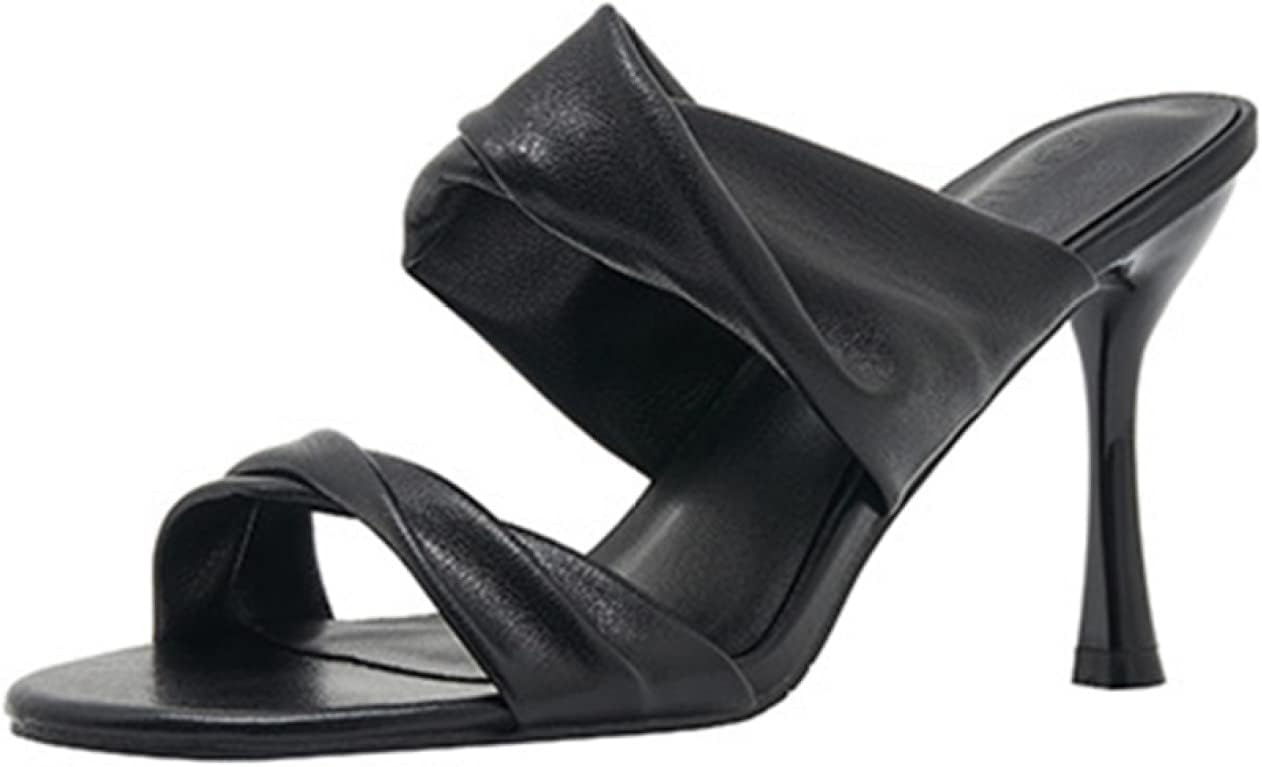 ミュール サンダル レディース シンプルデザイン ストラップ 7cmヒール おおきいサイズ ミュール レディース 歩きやすい 事務サンダル カジュアル サンダル 靴 ベージュ 黒 オープントゥサンダル