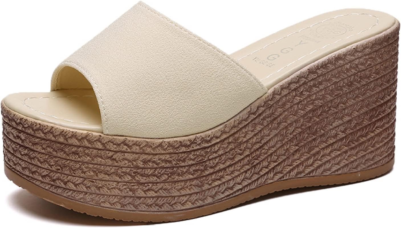 サンダル レディース ウェッジソールサンダル 春夏 ミュール ジュート巻き シンプル 無地 黒 歩きやすい オープントゥ おしゃれ 可愛い 美脚 疲れにくい サボ サンダル ウェッジヒール 厚底サンダ