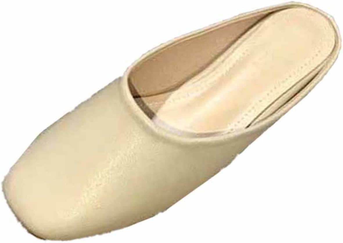 本革 サンダル レディース ミュール つっかけ 前ふさがり 大きいサイズ スリッパ 痛くない 歩きやすい 小さいサイズ スクエアトゥ フラットヒール ミュールサンダル ローファー スリッポンシューズ