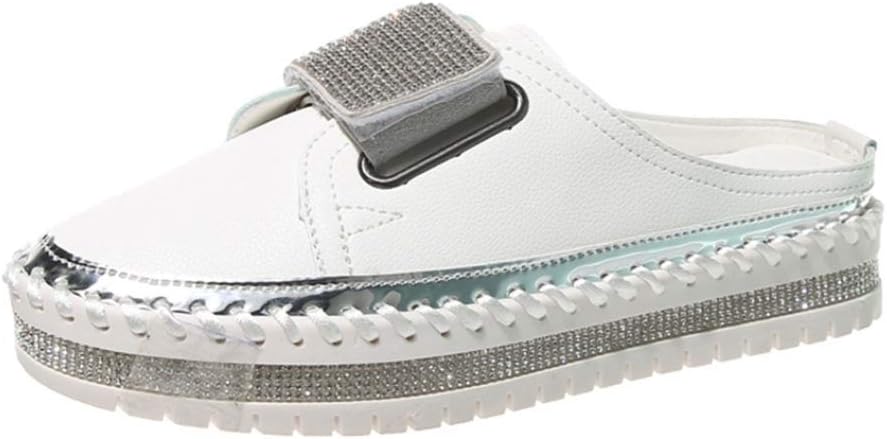 厚底スリッポン スニーカー かかとなし レディース ラインストーン キラキラ 美脚 おしゃれ ミュール サボサンダル キルティング 春夏 歩きやすい 疲れない 快適 クッション性 低反発 軽量 通学