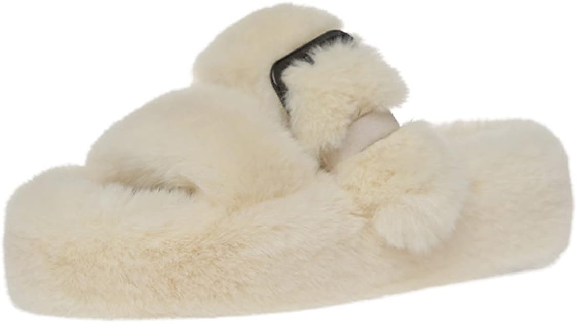 レディース スリッパ ファー シューズ 秋冬 4cm ヒール 厚底 サンダル オープントゥ ファーサンダル つっかけ サボ スリッパ ボア もこもこ 防寒 あったか 女性 美脚 おしゃれ カジュアルのサムネイル