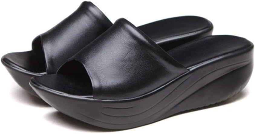 ウェッジサンダル オフィスサンダル ミュール 美脚 5cm ヒール 軽量 黒 レディース シンプル 歩きやすい ローヒール 仕事履き オフィス カジュアル 厚底 サンダル ウェッジソール サボ 室内