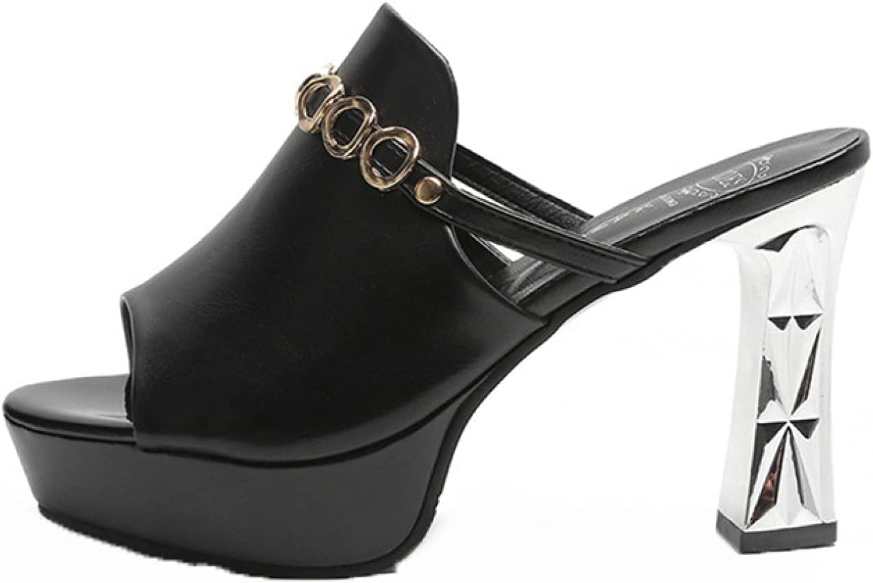 サンダル レディース ミュール 9cmヒール 痛くない 脱げない 靴 黒 厚底 美脚 疲れにくい ハイヒール 太ヒール チャンキーヒール ストラップ ヒール高め 婦人靴 ストーム ドレス パーティ 日