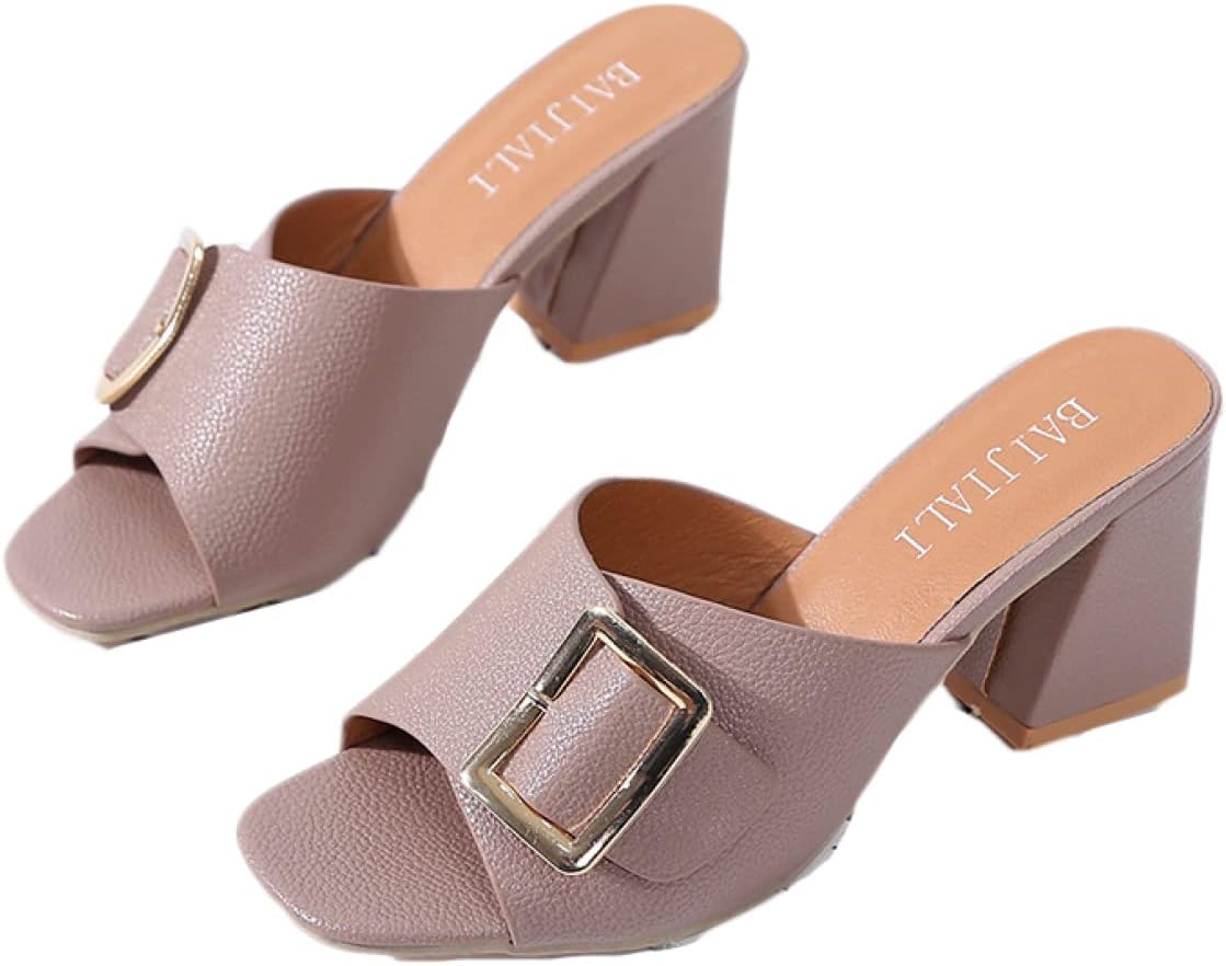 チャンキーヒール ミュール サンダル 春夏 オープントゥ コンフォート 走れる 5センチ 歩きやすい 疲れない カジュアル 安定感 滑り止め ミュールサンダル クッション 大きいサイズ 美脚 軽量