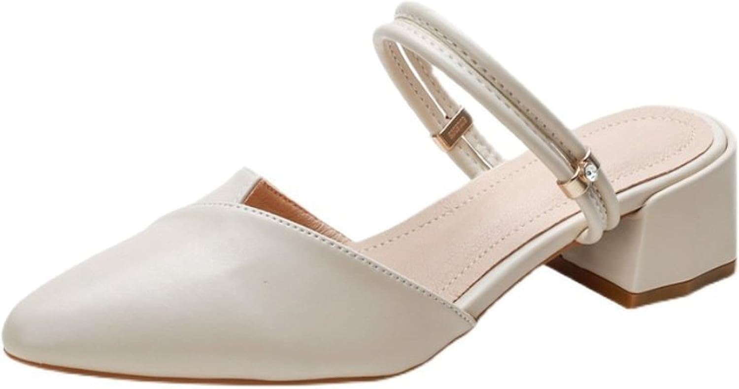 簡単に履ける 5cmヒール 歩きやすい 上品 きれい ローヒール チャンキーサンダル レディース ミュール ヒールサンダル シルエット ポインテッドトゥ ファッションサンダル 衝撃吸収 二次会 イベン