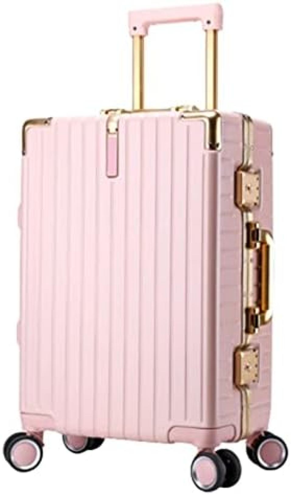 スーツケース キャリーケース 60L キャリーバッグ TSAロック搭載 アルミフレーム 超軽量 大型 耐衝撃 静音 ダブルキャスター 360度回転 旅行 ビジネス 出張 ピンク Lサイズ（6-8泊）