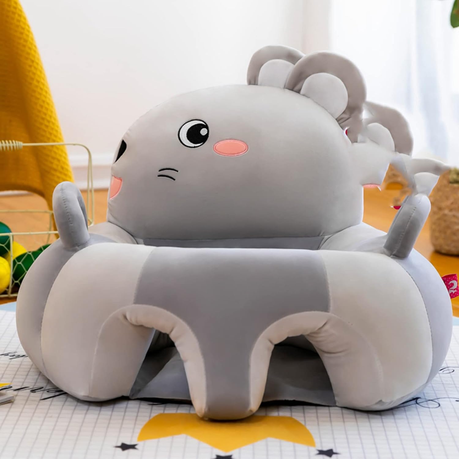 ぬいぐるみチェア 可愛い お座り練習 ベビーソファー アニマル 子供用 ソフト コットン 安定感 お食事用 滑り止め付 ベビーグッズ 装飾り 赤ちゃん椅子 キッ...