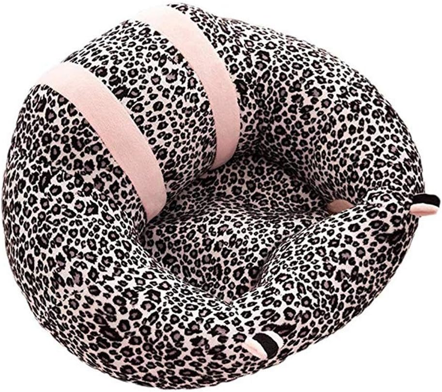 幼児学習ソファーチェアベビーセーフティソファサポートシートヒョウパターンベビーぬいぐるみ枕クッシ..