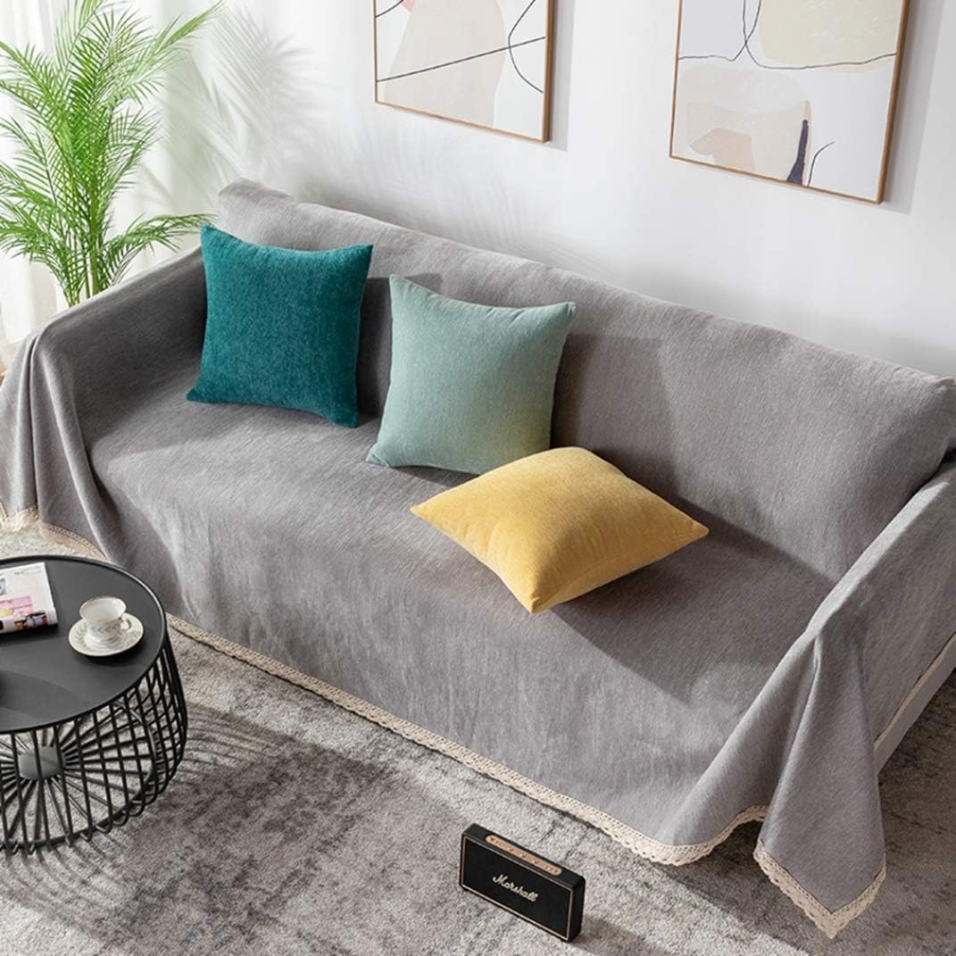 マルチカバー 北欧風 レース付き ソファカバー おしゃれ 長方形 おしゃれ 四季通用 2人掛け 3人掛け テーブル掛け バスマット 180*280cm カウチ ソファカバー カラー 大きい 水洗い 雑