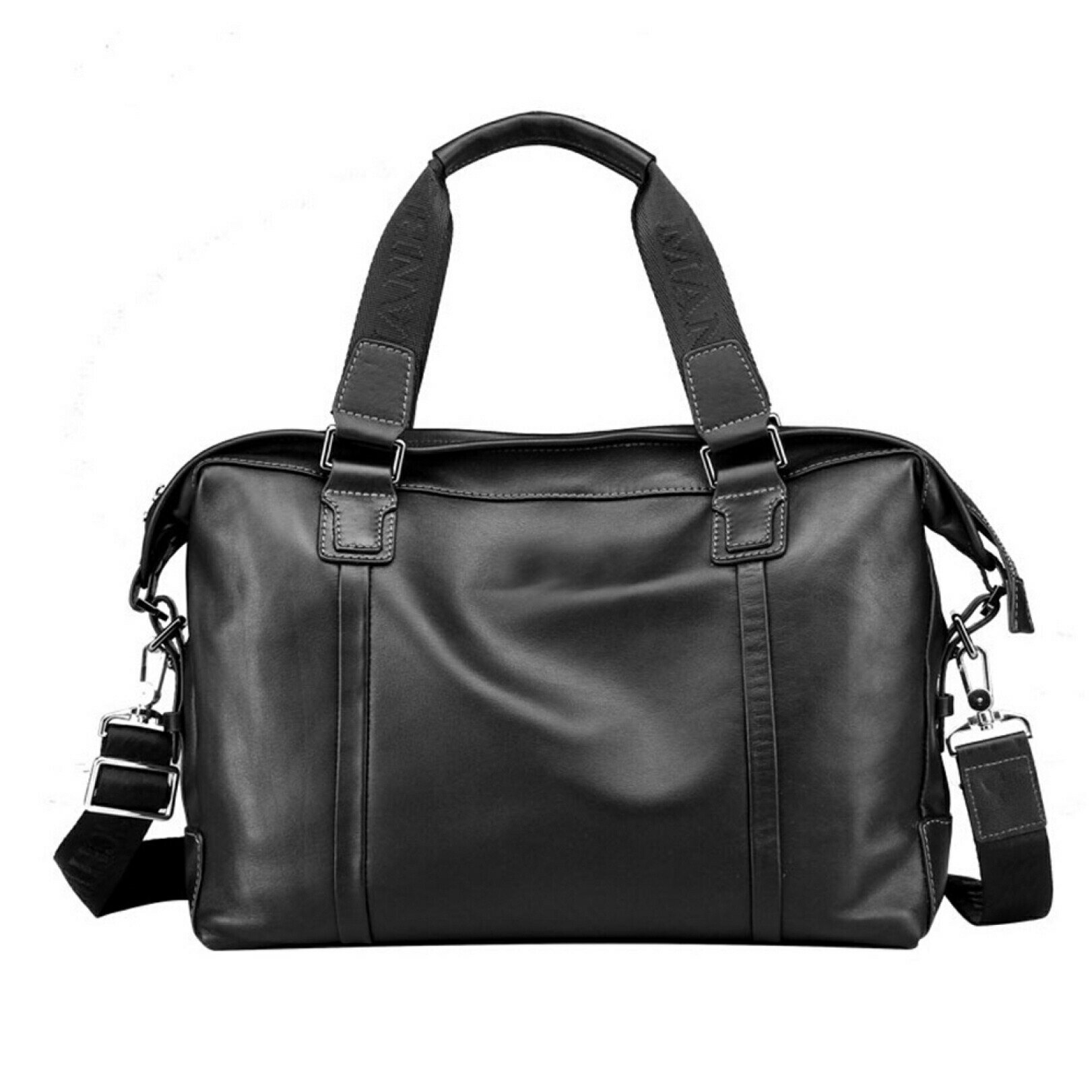 ビジネスバッグ メンズ 2WAY 本革 ブリーフケース 大容量 軽量 撥水 14インチPC収納 伸縮ショルダーベ..