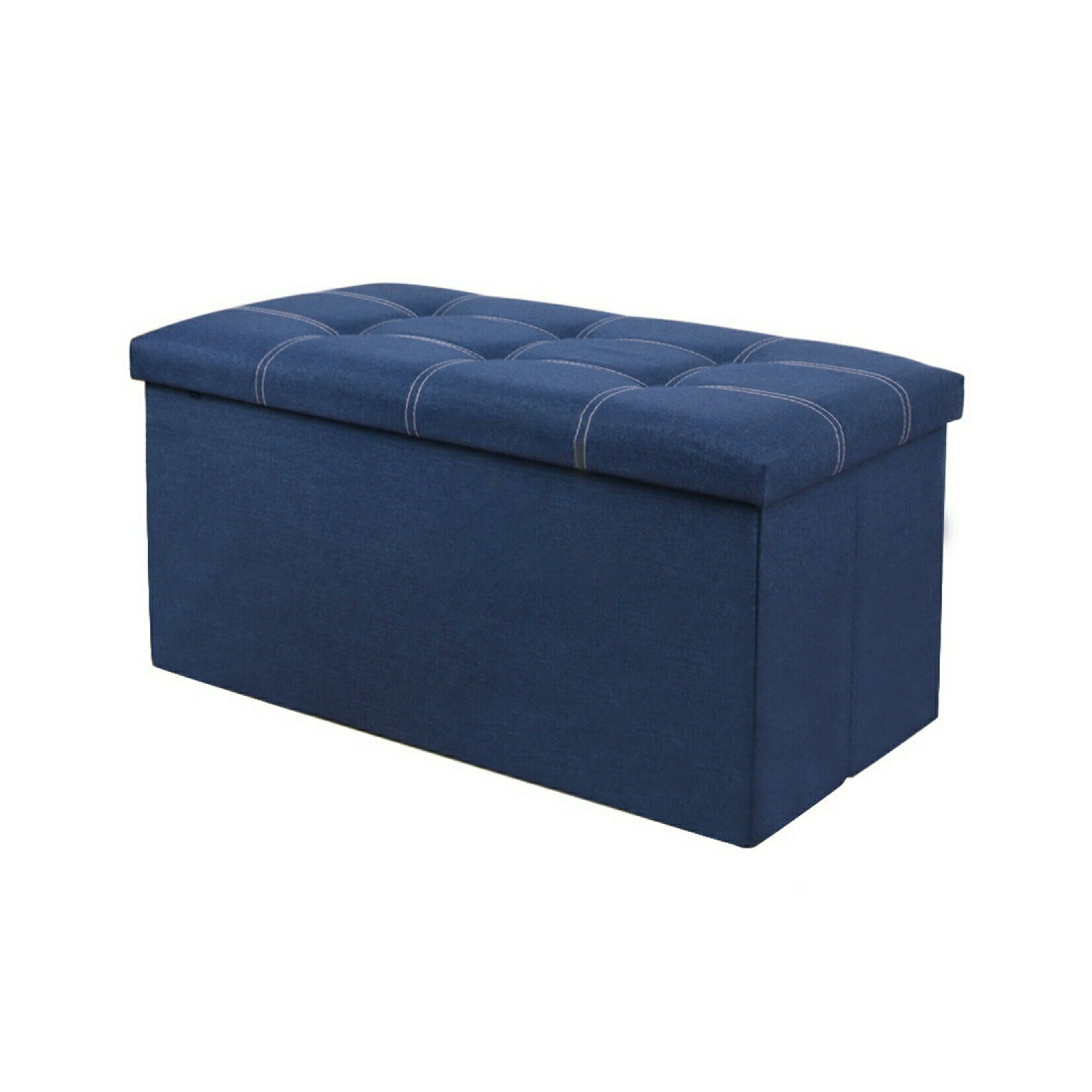 スツール オットマン収納 折り畳み可能 長方形 収納ボックス 綿麻混 収納スツール 単品 1人掛け 足置き..