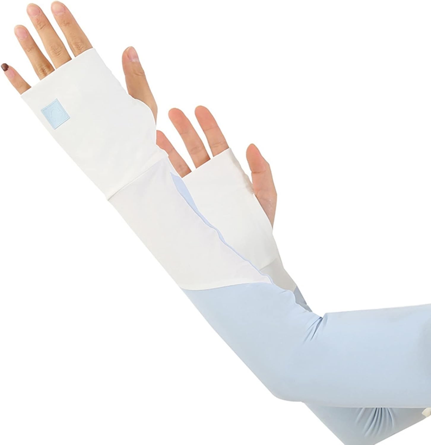 アームカバー レディース 夏用 アームスリーブ 腕カバー お洒落 パッチワーク 指掛けタイプ 接触冷感 ..