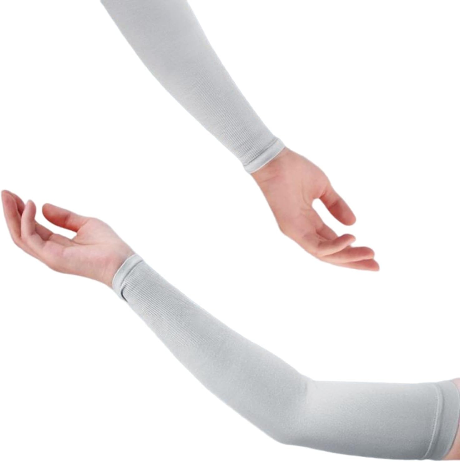 アームカバー 夏用 メンズ 腕カバー アームスリーブ 接触冷感 UV対策 日焼け止め 紫外線防止 指掛け 指穴あり 通気 吸汗速乾 弾力 男女兼用 無地 2ペア...