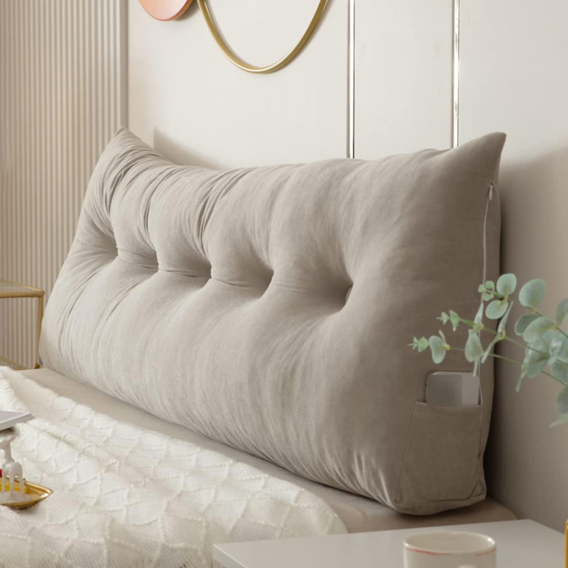 背もたれ クッション 200*12*40 ベッド 用 ソファー 背もたれクッション ベッド用 三角 三角クッション 寝ながら ゲーム 読書 スマホ うつ伏せ カラー 枕 おしゃれ ソファ ソファー用 [2]