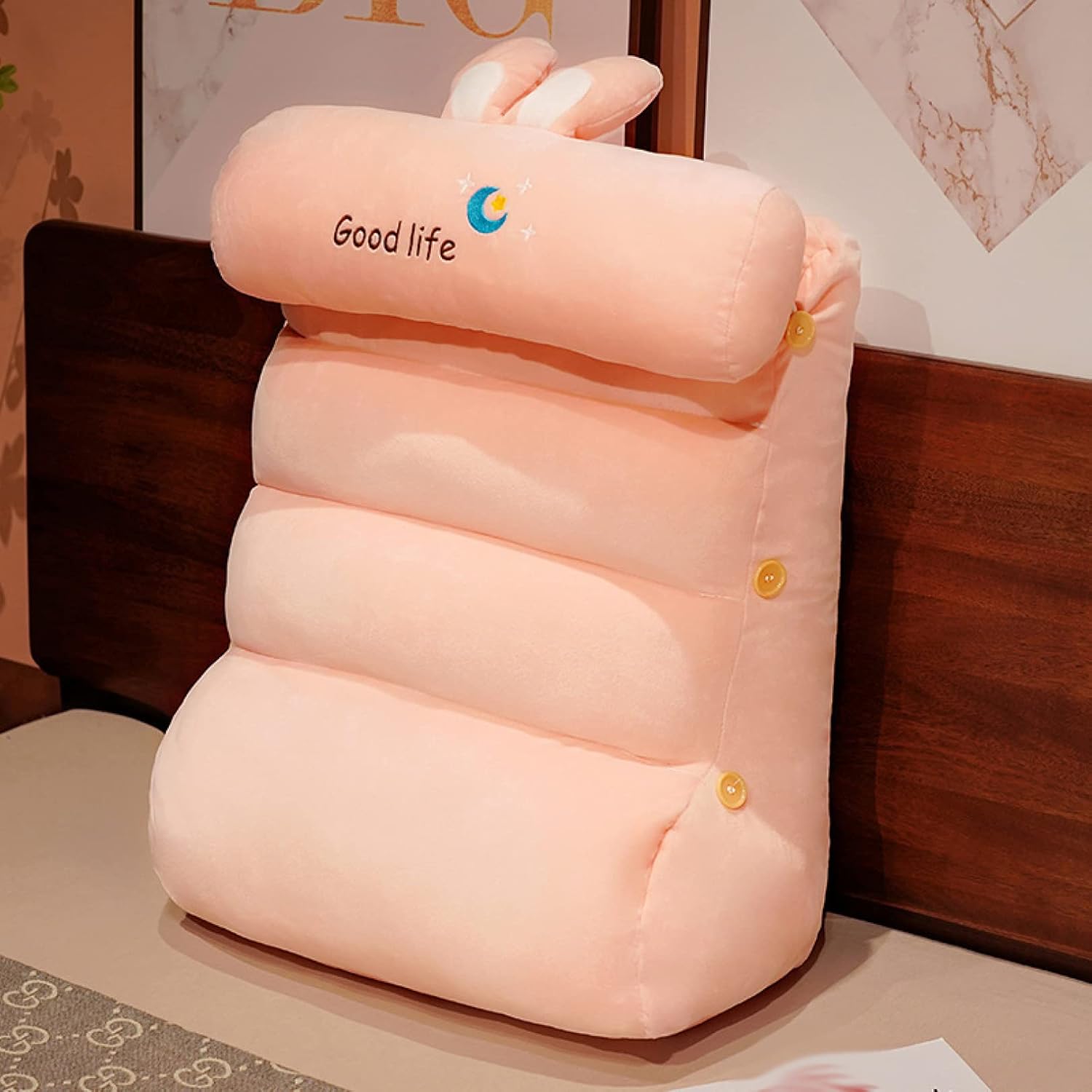 腰クッション 低反発クッション 無地 背もたれ マルチクッション ベッド用 65*50*30 背中腰 ...