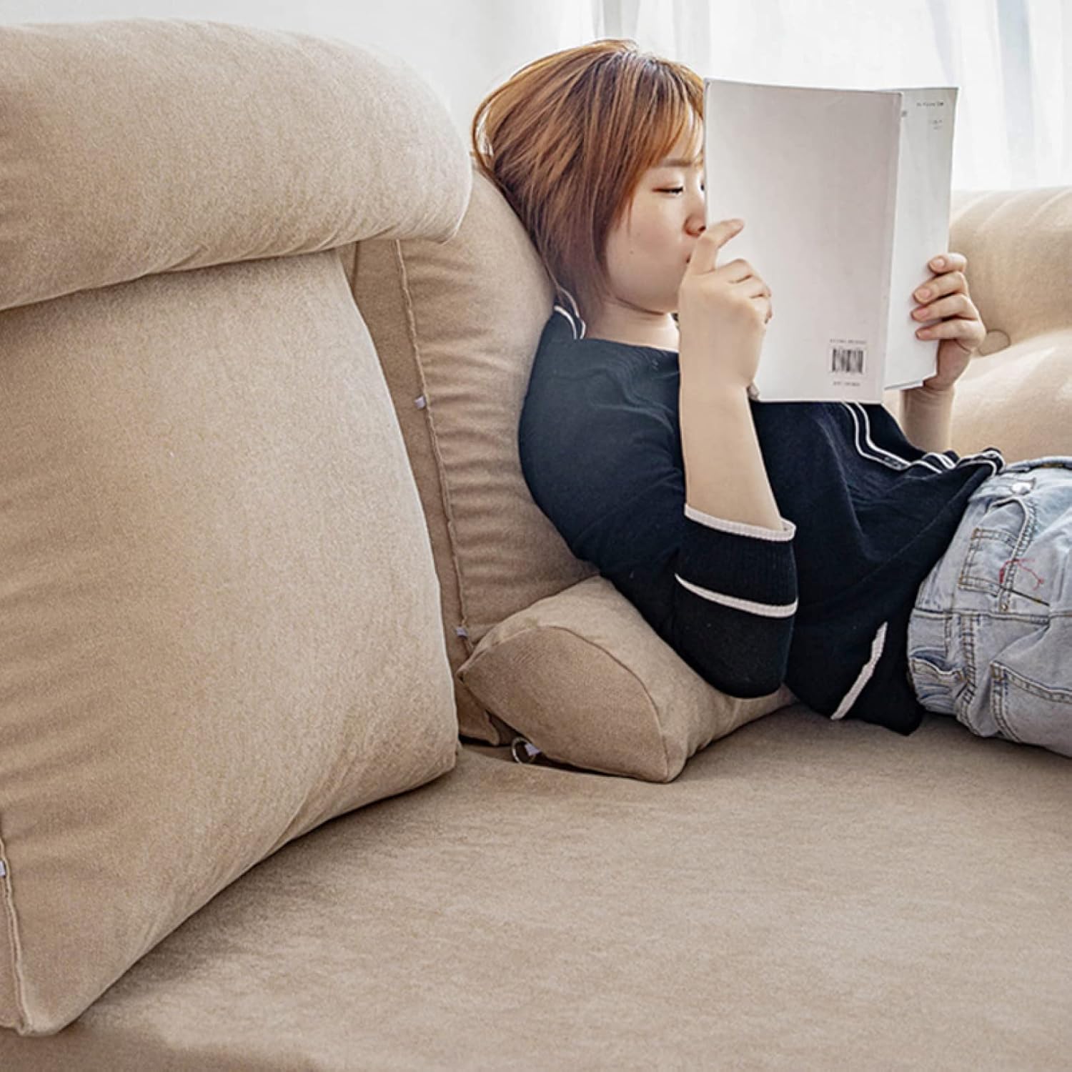 背もたれ クッション ベッド 足枕 デスクワーク うつぶせ クッション 60*50*20cm 背もたれクッション クッション おしゃれ ベット ベッド用 ベージュ ベッドの上 三角 三角クッション う