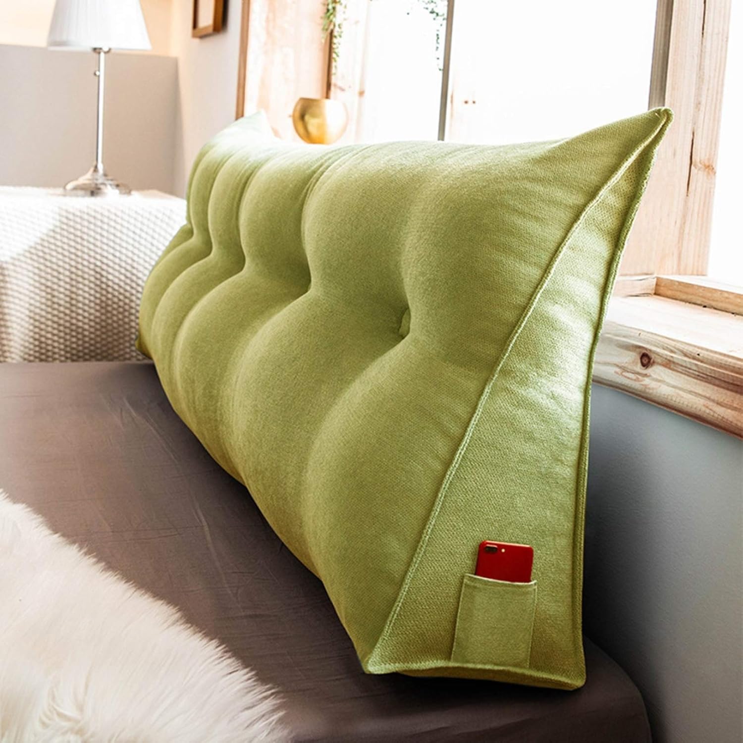 ベッドクッション 背もたれ カラー5 クッション 大きい 180*50*20cm 腰枕 三角まくら ベッドウエッジ枕 多機能 読書枕 洗えるカバー レストクッション テレビまくら 座椅子 ロング ウェ