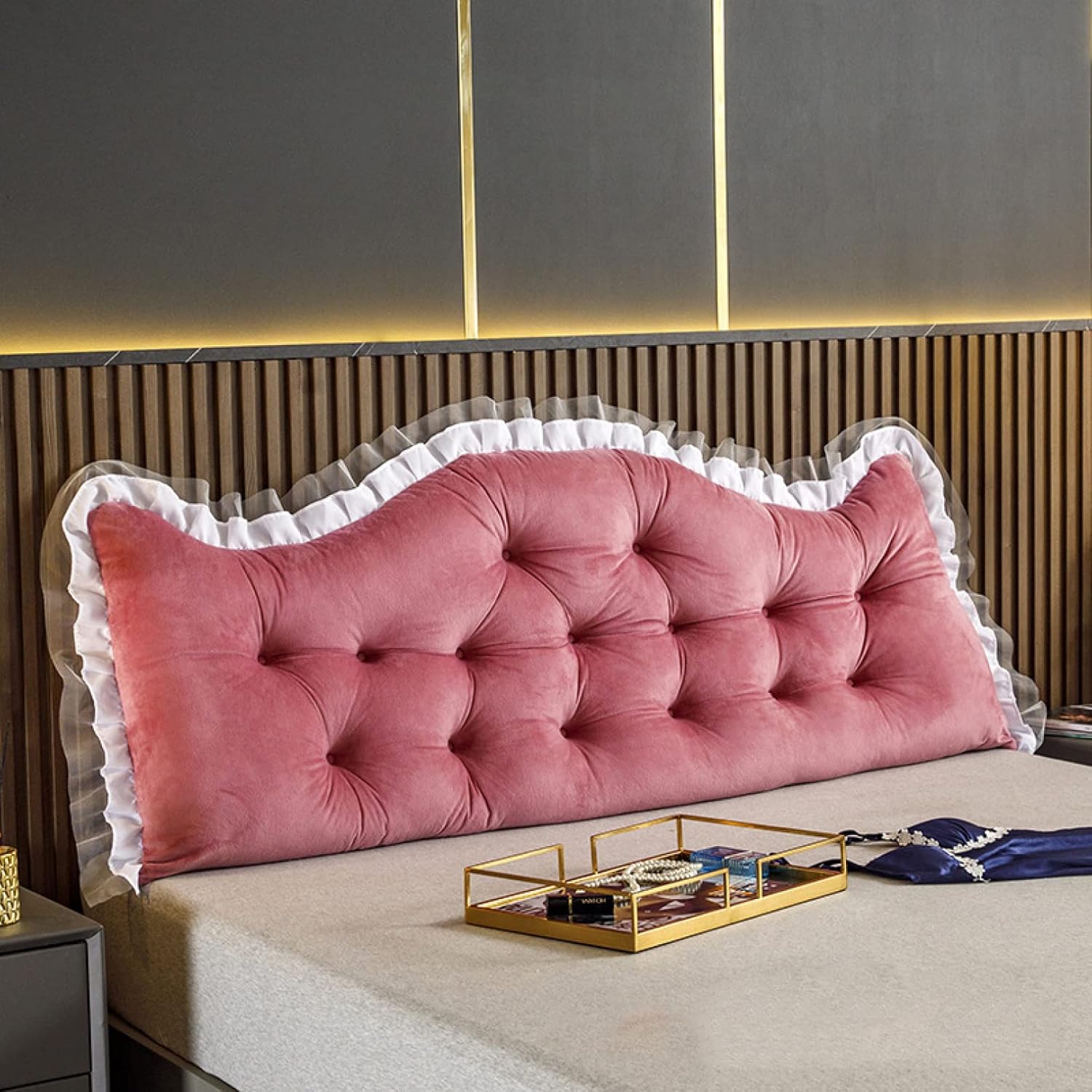 大きい 背もたれクッション ウェッジ枕 90*50cm 三角ヘッドボードクッション 耐久性 シートクッション ..