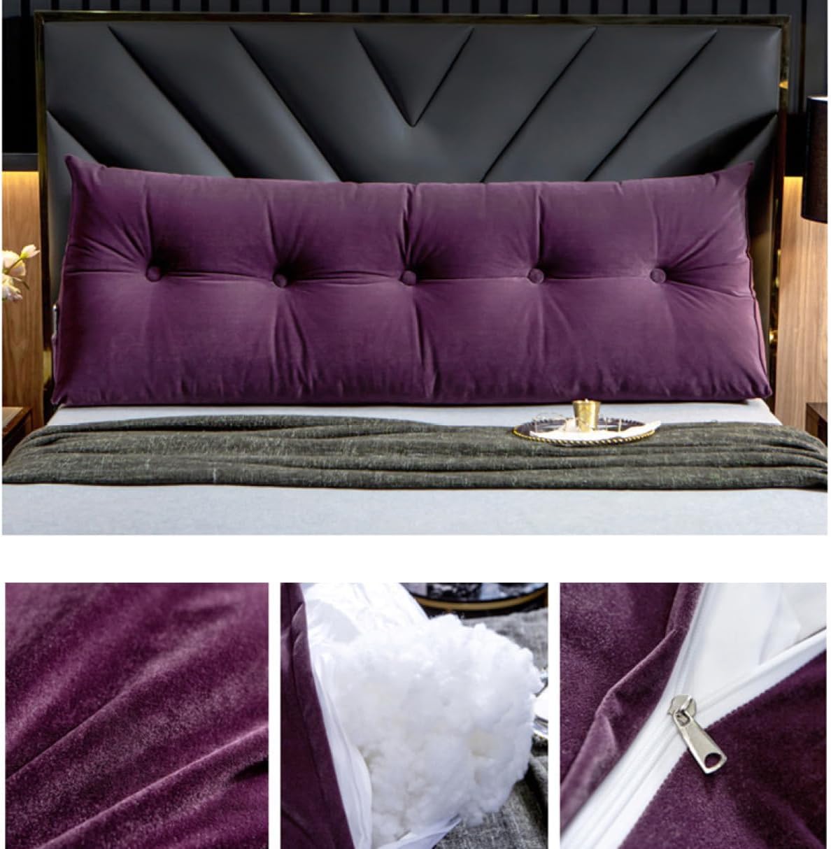 シンプル 三角クッション クッション 長方形 ラージ 腰部クッション 読書用 ベッド用 柔軟性 パープル 通気性 ヘッドボードクッション 背もたれクッション 弾力性 ゲームクッション 自宅用 カラー