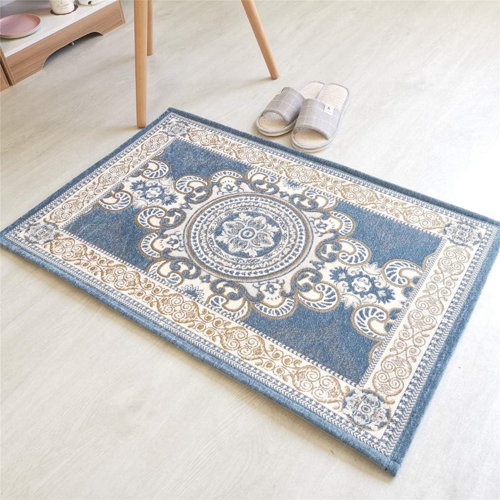 玄関マット クラシック調 デザインマット オシャレインテリア ゴシック風 リビング ラグマット 60*90cm アンティーク調 さらさら ブル デザイン マット ホットカーペット対応 春夏用 ウィルト