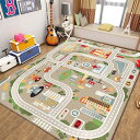 子供部屋マット 園児 お遊びラグ プレイマット ルームマット カラー キッズラグ 防汚 撥水加工 ロードマップ柄 数字柄 おもちゃ 教育 カーペット キッズルーム 出産祝い 誕生日プレゼント 140*(3)