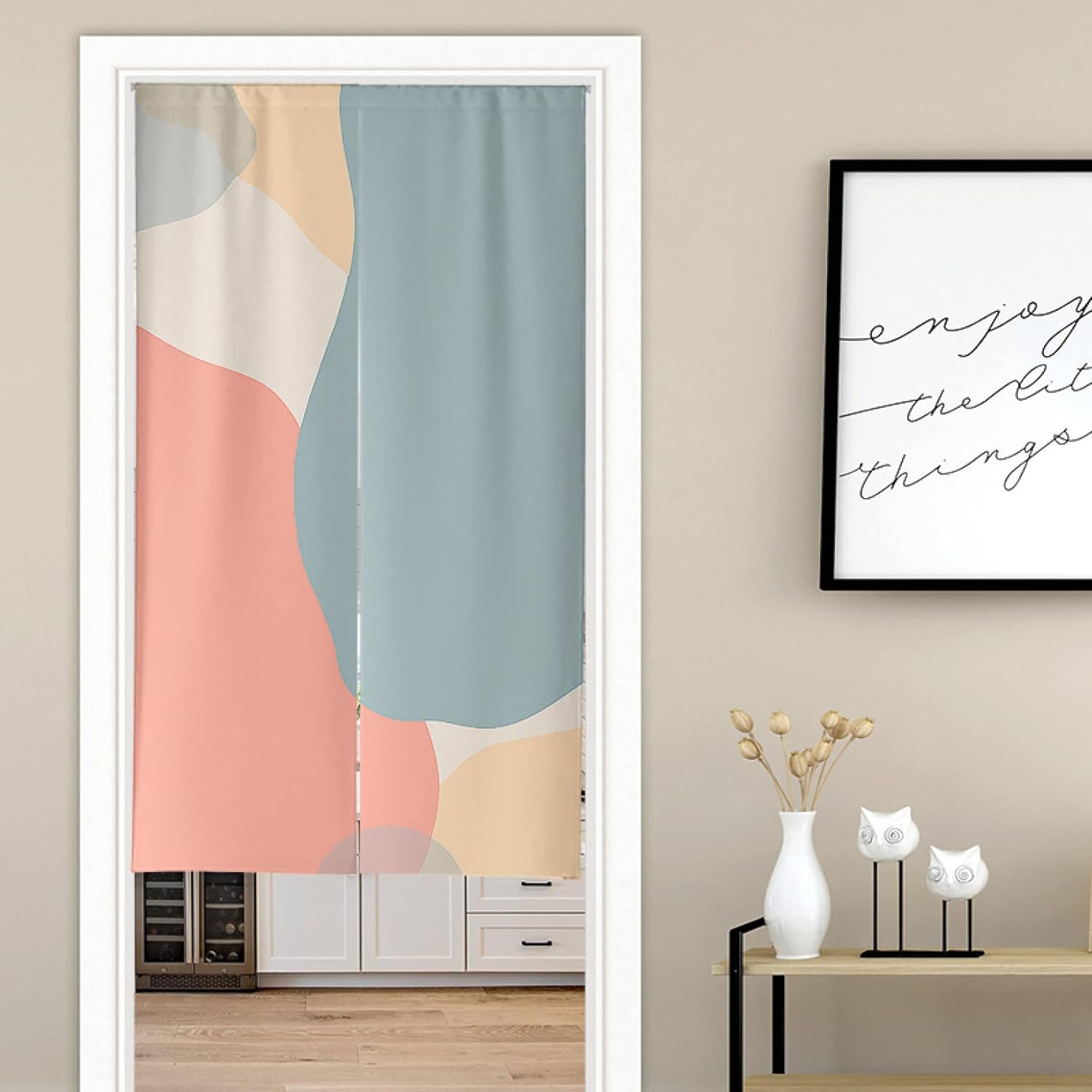 のれん 天然素材 綿麻 間仕切り カラー16 80x120cm パーテーション 幾何学 シンプル やわらか 軽ふわ ガーゼタイプ モダン 綿 間仕切りカーテン 断熱防寒 のれん暖簾 おしゃれ 目隠しカ