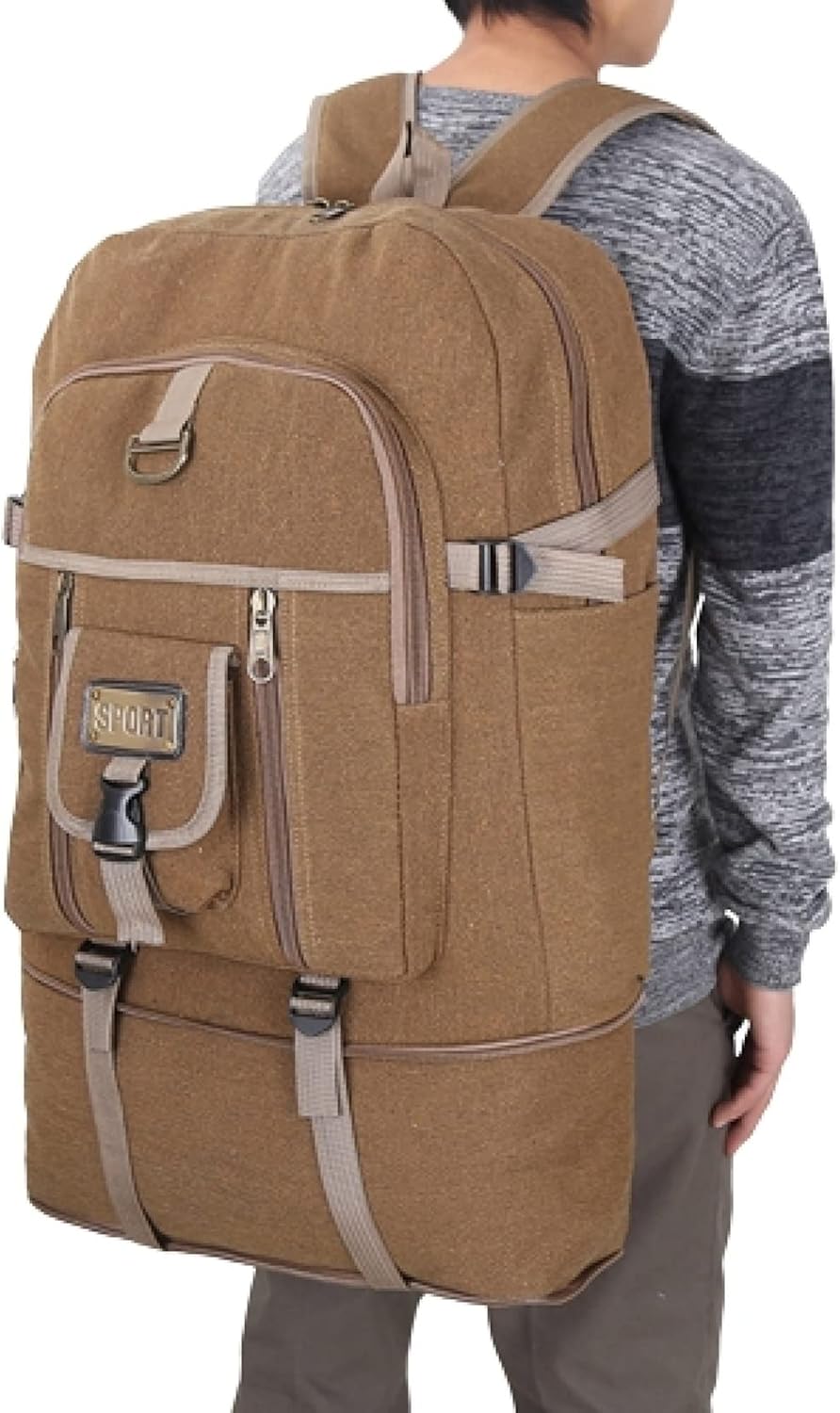 登山リュック 60L 登山バッグ 大容量 リュックサック 防水 バックパック ザック 通気性 超軽量 収納性 多機能 男女兼用 旅行 防災 キャンプ ハイキング アウトドア(4)