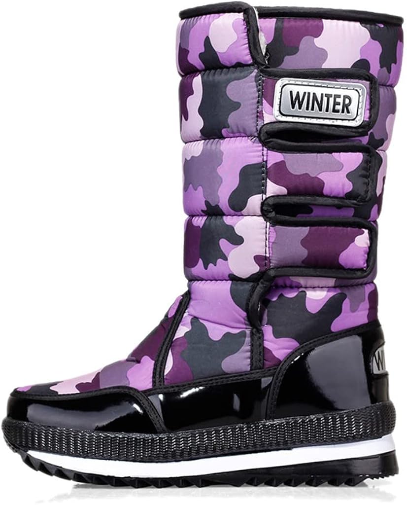 楽天Libre777大きいサイズスノーブーツメンズレディース男女兼用ミドル丈長靴アウトドアハイキングトレッキング雪の日防寒あったかウィンターベルクロマジックテープ厚底高反発撥水加工レインブーツ