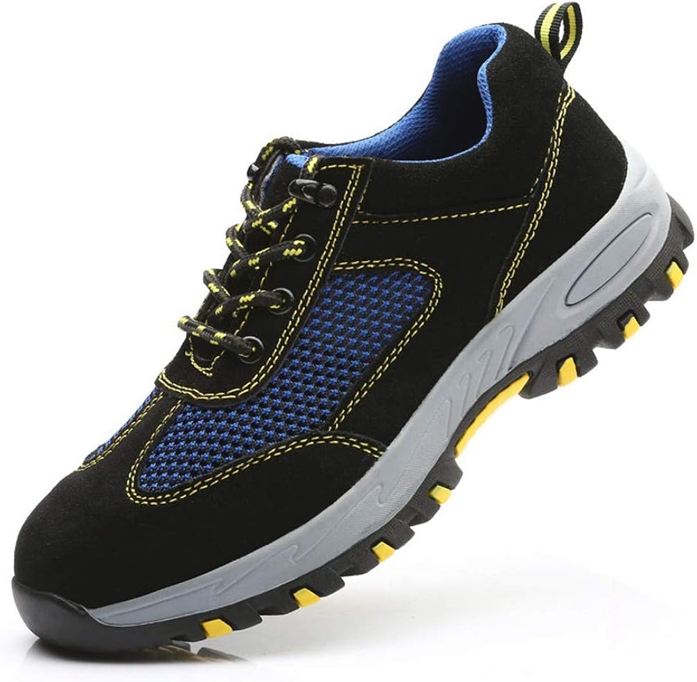 耐滑ソールクライミングシューズ安全靴作業用メンズ滑り止め耐磨耗メッシュ切り替え通気性レースアップつま先保護鋼製先芯入り踏み抜き防止突き刺し防止ワーキング現場工事