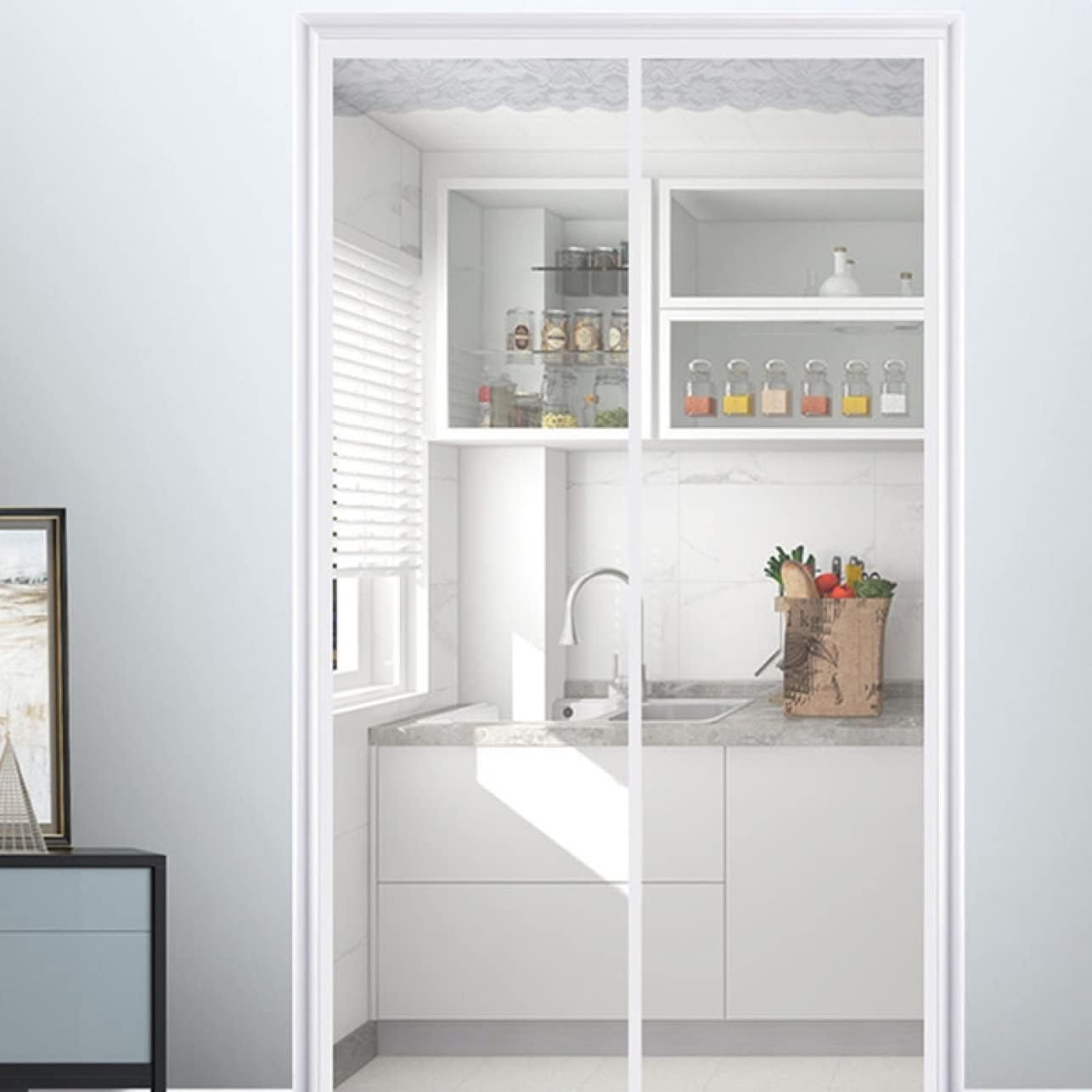 網戸 玄関 ドア用 マグネット暖簾自動で閉まる 間仕切りカーテン 冷暖房効率UP 省エネ 省金 省電対策 夏は涼しい、冬は暖かい カラー1 取り付け簡単 断熱 防音 保温 防寒 防水 遮光 防風のれん