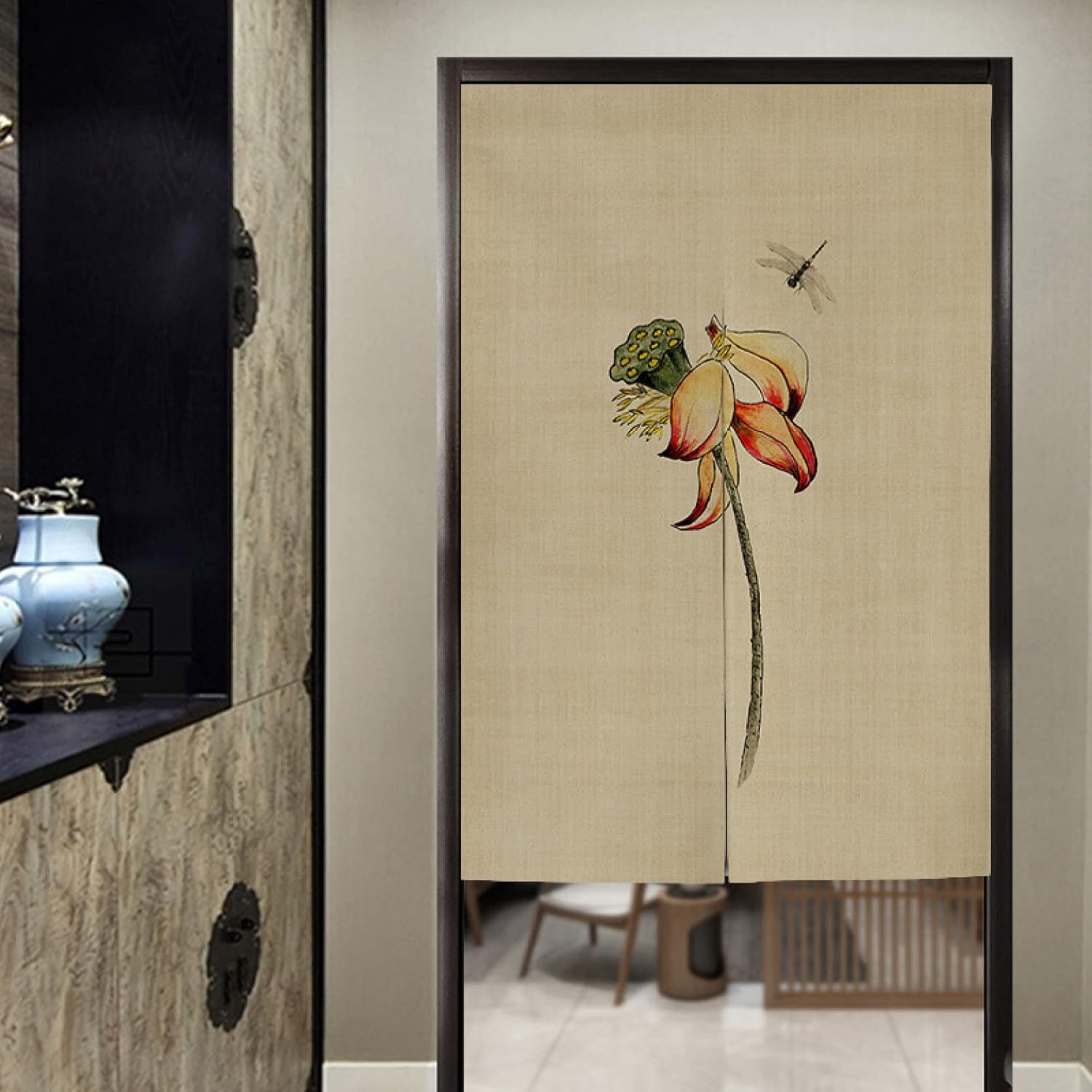 のれん 中国? 間仕切り 遮光 目隠し防水加工 布 和風 暖簾 玄関 キッチン リビング 85*150cm 飲食店 出..