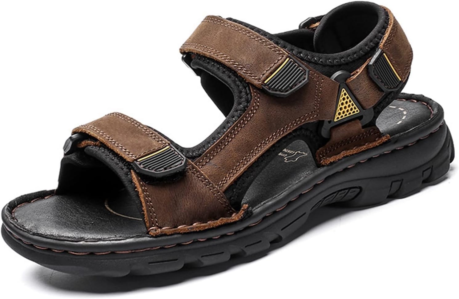 　　　 ◆◇◆売れている秘密◆◇◆ 【ファッション】専属のファッションチームはサンダルの設計を行っています。靴は履くものの範疇を超え、様々なスタイルの服飾とコーディネートして、更に精神的な楽しみとなります。 【ベルクロ調節】ベルクロストラップにてストラップの調節簡単、足首/甲周りを自分サイズに調整可能。3ヶ所で調節できるストラップによりお好みのフィット感で履くことが可能。 【通気・涼しい・耐衝撃】通気性、吸汗性が抜群で、靴の中にいつも快適です。ばい菌の繁殖にも的に抑えられ、足が臭くなりにくく、足汗が多い方、蒸し暑いに弱い方、足が敏感な方にぜひおすすめです。靴下でも素足でも心地の良い程よいクッション性のある中敷き。 【滑り止め】耐久性や滑り止め機能デザイン重視の靴底、長時間履いても履き心地いい。この季節の定番カジュアルサンダル。 【多用途】デザインがお洒落なスニーカー。「キャンプ・散歩・お出掛け・室内スポーツ」はもちろん、「海外旅行・川遊び・海水浴・ビーチ・マリンスポーツ・シュノーケリング・釣りなど」のシューズとしても大活躍です。 　　　◆◇◆注意事項◆◇◆ご覧のモニターの環境、撮影環境により実物と色味が異なって見える場合がございます。湿った状態で他のものと擦り合わせると色が移る恐れがあります。濃色品の洗濯時は、白色、淡色と分けて洗ってください。説明 ★★★ご来店ありがとうございます★★★ メイン素材：PUレザー ソール素材：ゴム 適用対象：男性/メンズ/男の子 【参考サイズ】 38 / 足長 24.0cm 39 / 足長 24.5cm 40 / 足長 25.0cm 41 / 足長 25.5cm 42 / 足長 26.0cm 43 / 足長 26.5cm 44 / 足長 27.0cm 45 / 足長 27.5cm 46 / 足長 28.0cm 【ご注意】 1. 甲高や幅広の方は普段よりワンサイズ（0.5cm）UPをお選ぶ事をオススメ致します。 2. ご利用のモニターの種類によって、実際商品の色と若干違う場合がありますので、予めご了承ください。 3. 当商品に関する問題はどうぞ弊店のメアドまでにお気軽にお問い合わせください。 4. 【商品の匂いについて】商品はお手に届いた後に、若干匂いがある場合があります。革や接着剤の匂いですので、通気がいいところに数日に置いたら、匂いがだんだん薄くなります。匂いに敏感な方は消臭スプレーのご利用をおすすめます。