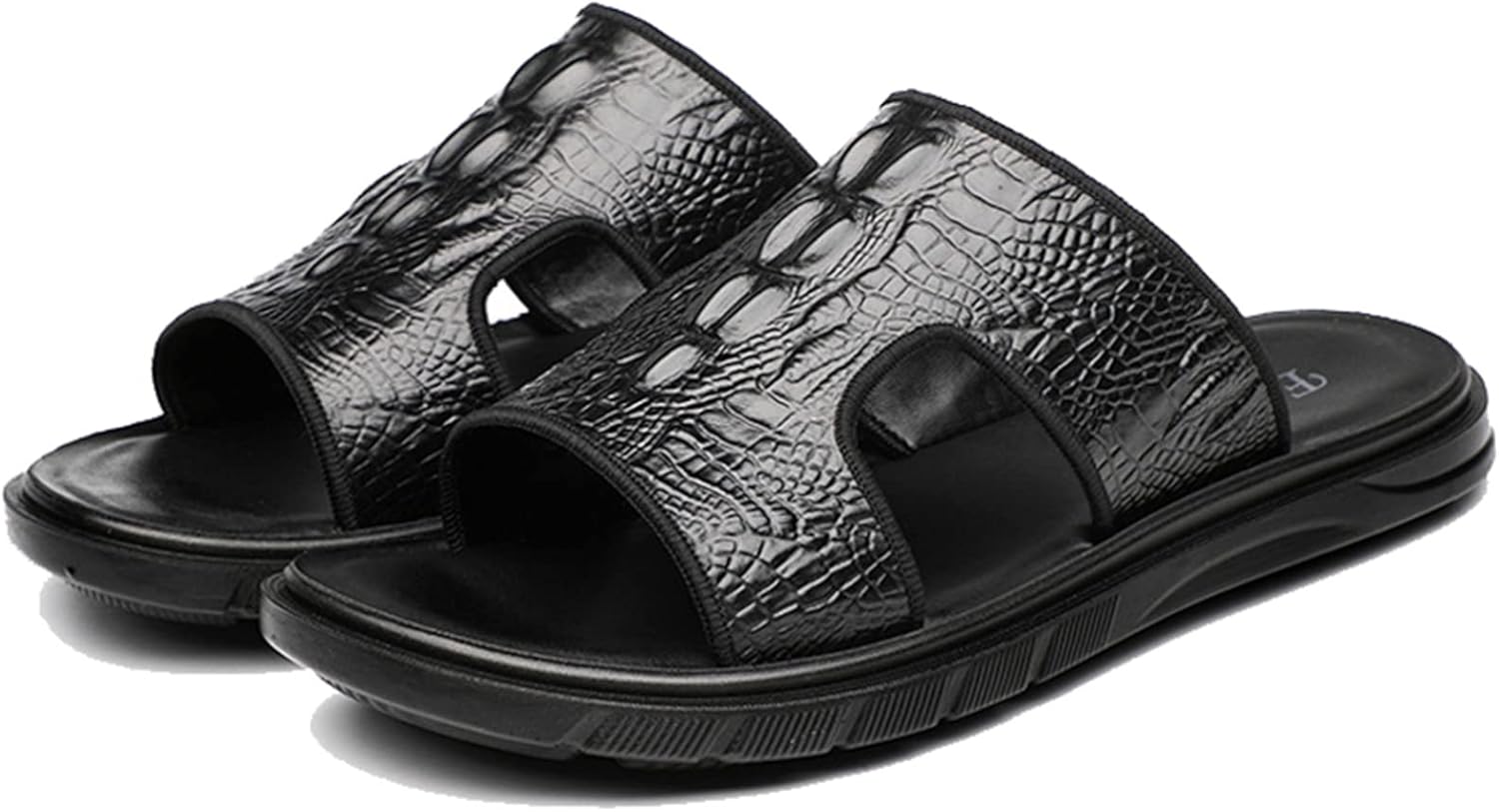 ビジネスサンダル メンズ ワニ柄 革 ストラップ付き オフィス カジュアル 軽量 レザー ビーチ リゾート スリッパ クッション性 蒸れにくい 滑り止め 紳士用 スタッズ 夏 アウトドア 水陸両用 涼