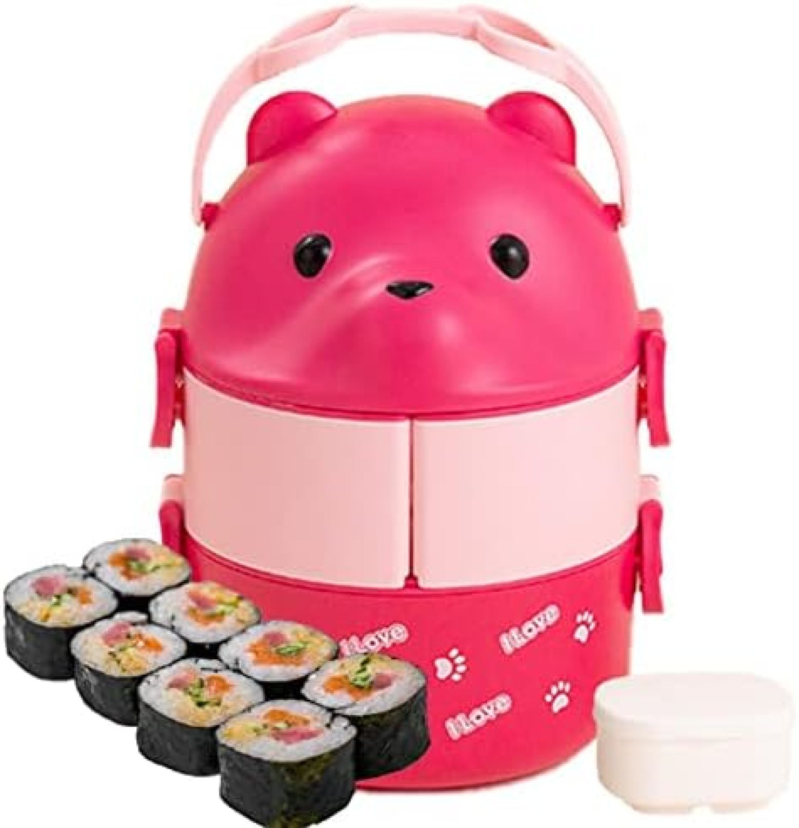 ランチ用の温かい食品容器 眼鏡くま漏れ防止二重層弁当箱 | ポータブル大容量弁当スタイルのデザイン食..