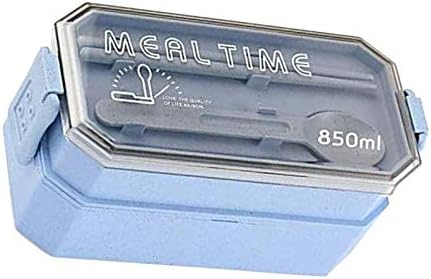 弁当 箱 お ランチ ボックス 女性 男子 2 段 ロック 850 Ml 大 容量 シールリング付き 通学 通勤 ブルー 2点 繊維 ユニークな通気設計 麦わら 漏れ防止