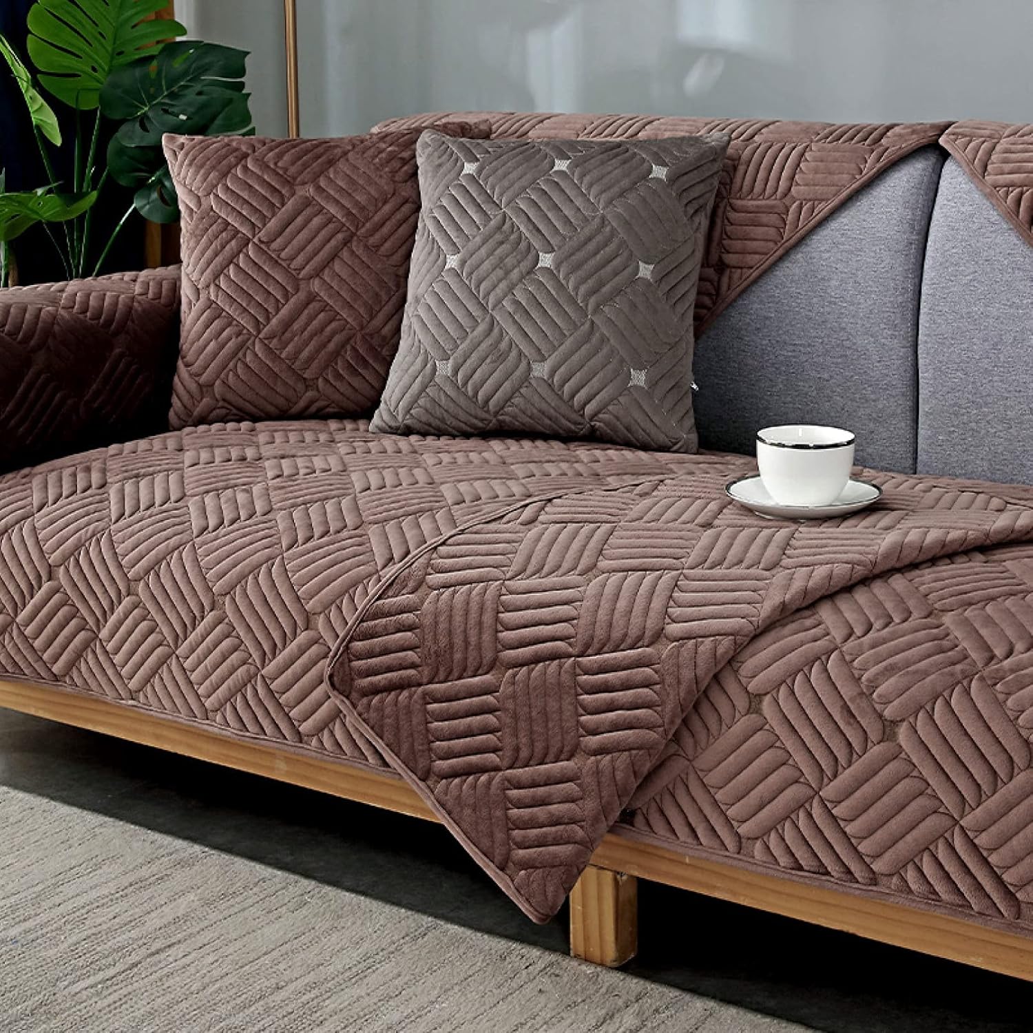 ソファシーツ 70*180cm ソファ モダン おしゃれ インテリア マルチカバー 滑り止め 傷防止 汚れ防止 肘付け 肘なし オールシーズン カウチ 現代風 北欧風 四季兼用 優しい肌触り感 ソファ