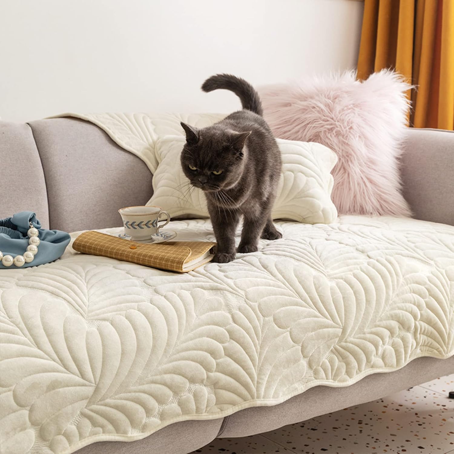 ソファーカバー おしゃれ 多機能 厚手 マルチカバー 滑り止め 四季通用 肘付きと肘なしカウチとも適用 水洗い 長方形 断面ソファカバー 防塵カバー 替えカバー 優しい肌触り感 簡単着脱 柔らかい ホ