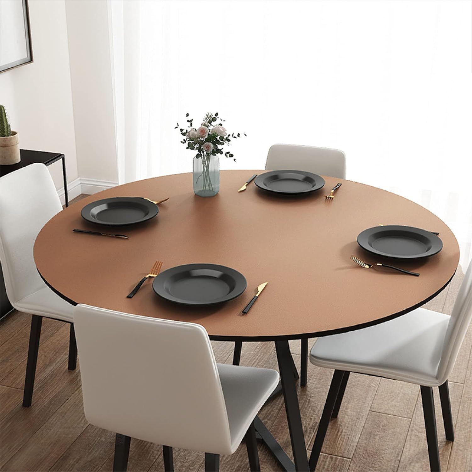 テーブルクロス 撥水 モノトーン pvc素材 ホテル 速乾 防水 防油 耐熱 カラー 食卓カバー おしゃれ 120cm 北欧 円形 滑り止め 厚手 業務用 家庭用 アウトドア パソコンデスク ダイニン