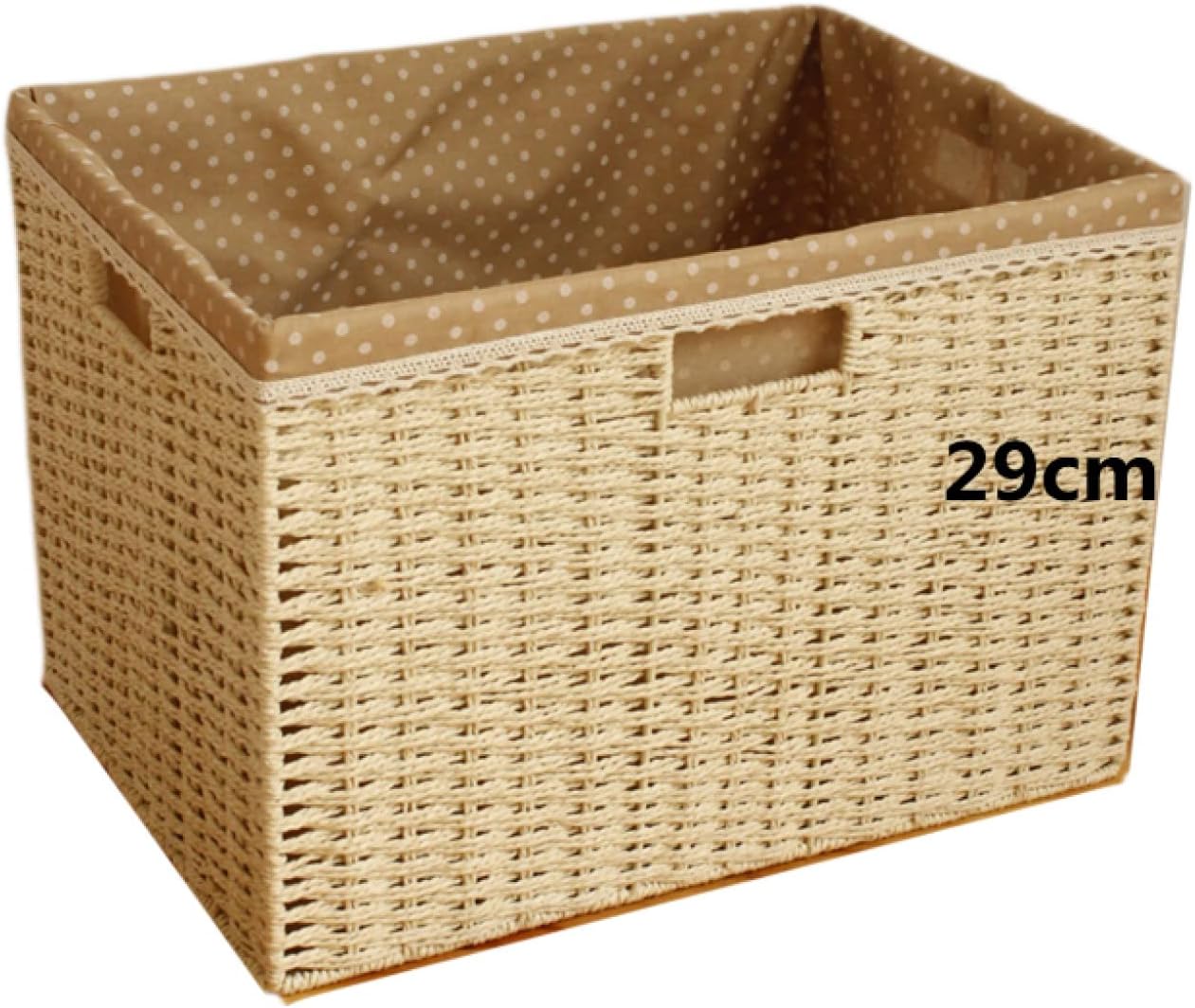 収納ボックス 大容量 42*30*29cm 田園風 スタイル4 浅型 長方形 収納かご 卓上収納 玄関収納 籐手編み ..
