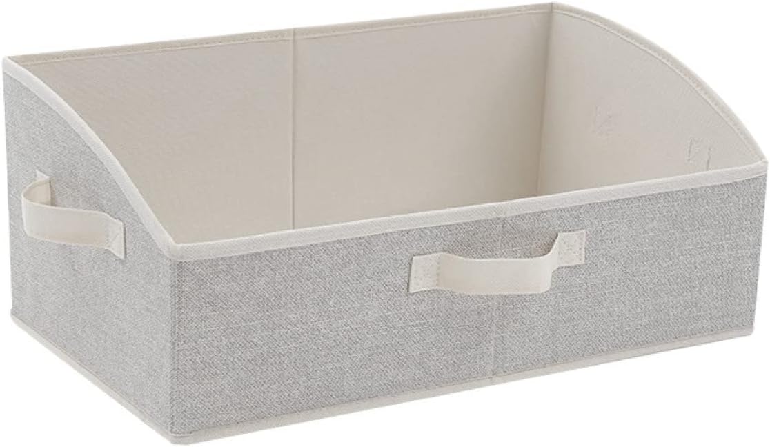 収納ボックス ふたなし 収納ケース 大容量 折りたたみ 衣類収納 おもちゃ 書類 衣類 小物入れ おしゃれ 取っ手付き 50*28*20cm 収納バスケット 耐久 防湿 防塵 通気 無臭 ベージュ（蓋