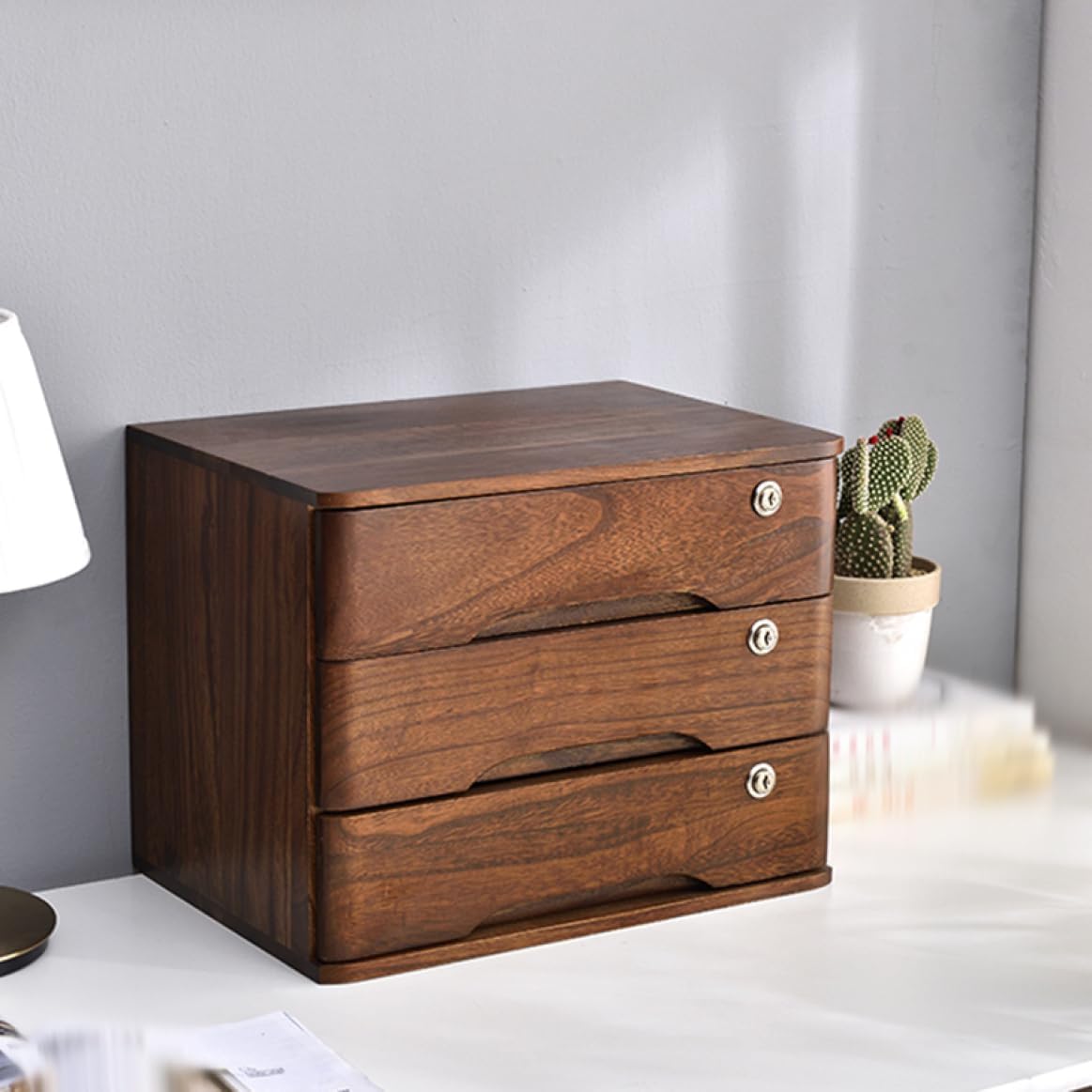 鍵付き 引き出し 卓上収納ボックス ミニ引き出し 木製 和タンス 多機能 小物入れ 化粧品 書類 スタイル1 雑貨収納 引出し箱 木製引き出し デスクトップ収納 デスクオーガナイザー 収納ボックス 卓