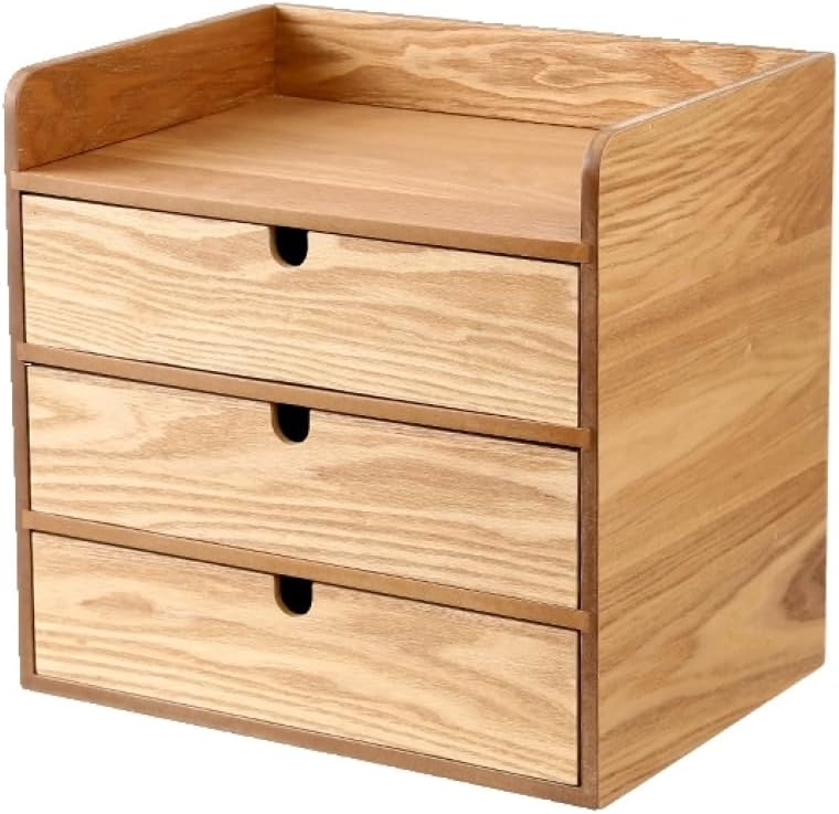 楽天Libre777卓上 キャビネット 木製 大容量 デスク上にも置ける 木製チェスト 仕事 書類整理 文具 a4 34*24*15cm レターケース 書類ケース 引き出し 北欧 スタイル1 おしゃれ デスクトレー 書類