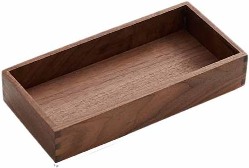 卓上トレー 収納ボックス 25*12*4.5cm 木製 長方形 収納ケース 持ち手付き 木製 ボ...