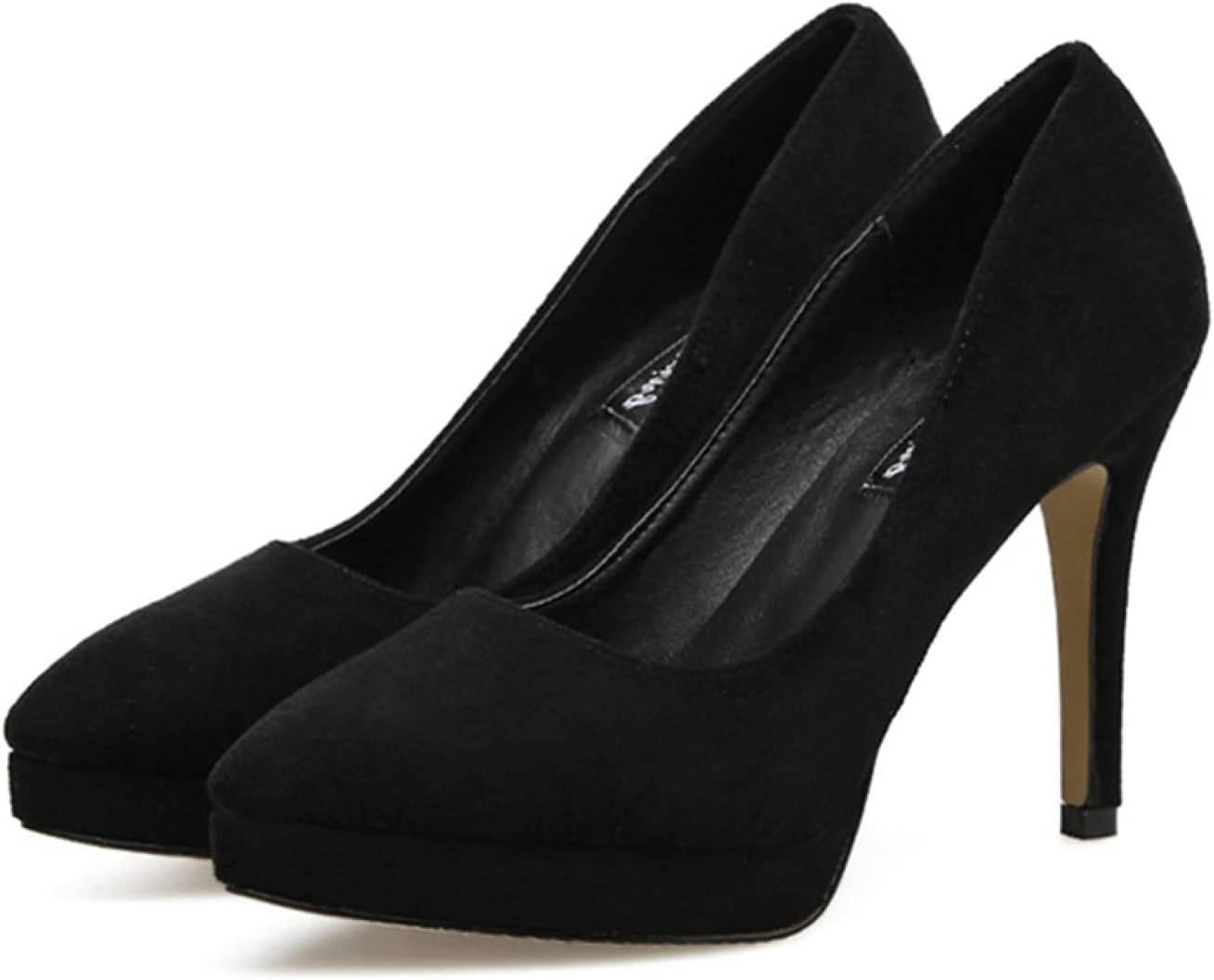 美脚 パンプス レディース キャバ パンプス ブラック ピンヒール シューズ スエード調 蒸れない 厚底 パンプス 10cm 12cm 23.0cm クッション フォーマル 厚底 前厚 くつ シンプル(4)