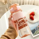 水筒 550ml ウォーターボトル 直飲み ワンタッチ 可愛い 手提げ 耐熱 透明 大容量 ボトル ストロー ワンタッチオープン ストロー付き水筒 男女兼用 耐...