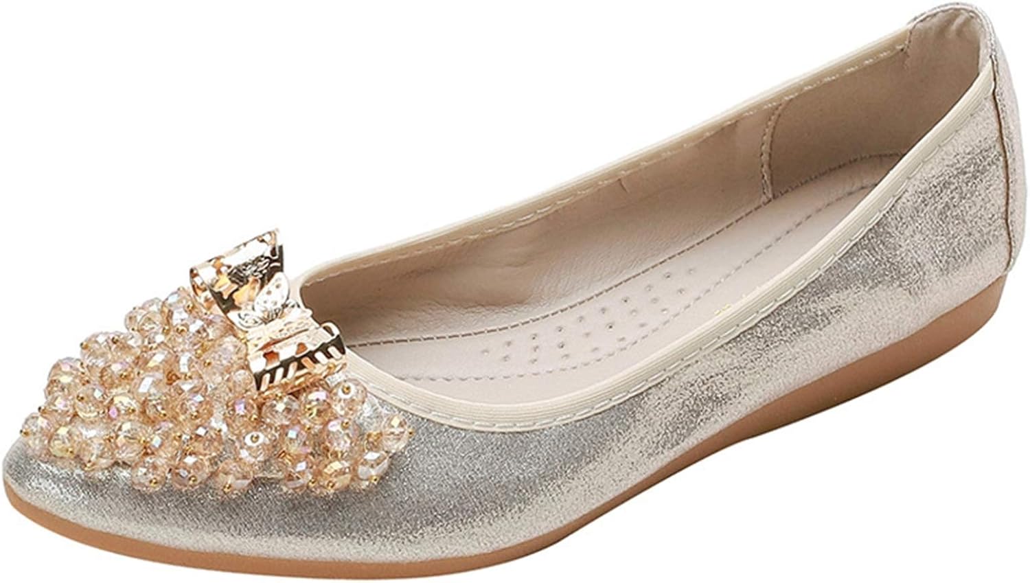 走れるパンプス フラットシューズ レディース ラメ ビジュー 美脚 ポインテッドトゥ 折り畳み 機内 参観日 婦人靴 大きいサイズ リボン 軽量 滑り止め カジュアル ローヒール 立ち仕事 幅広 コン